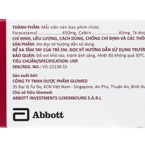 Glotadol Power giảm các cơn đau nặng, hạ sốt (10 vỉ x 10 viên)