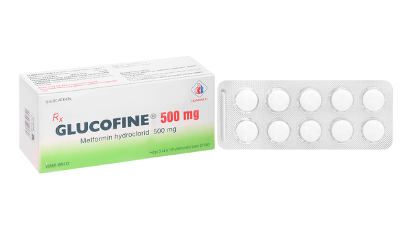 Glucofine Domesco 500mg trị đái tháo đường type 2 (5 vỉ x 10 viên)