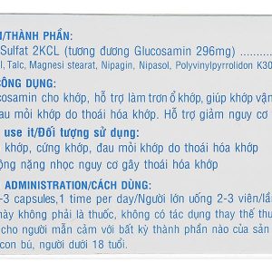 Glucosaminbaybay hỗ trợ giảm nguy cơ thoái hóa khớp hộp 100 viên