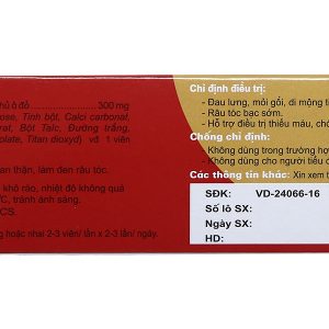 Hà Thủ Ô Traphaco hỗ trợ trị thiếu máu, tóc bạc sớm (5 vỉ x 20 viên)