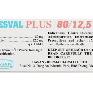 Hapresval Plus 80/12.5 trị tăng huyết áp vô căn (5 vỉ x 10 viên)