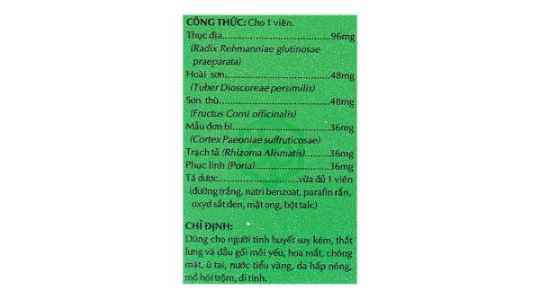 Hoàn Lục Vị Bổ Thận Âm giảm mỏi gối, mồ hôi trộm chai 240 viên