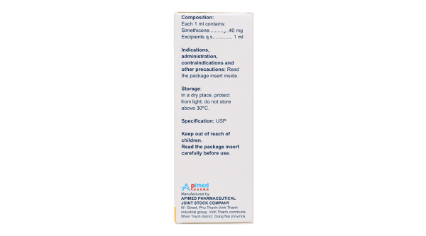 Hỗn dịch uống Simecol chống đầy hơi, giảm triệu chứng khó tiêu chai 15ml