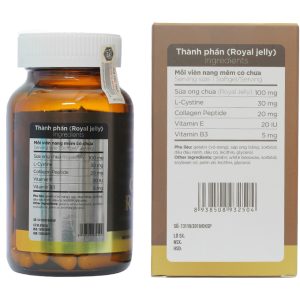 Viên sữa ong chúa Honey Land Collagen Royal Jelly hạn chế lão hóa da chai 60 viên