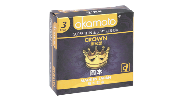 Bao cao su Okamoto Crown siêu mỏng 52mm hộp 3 cái