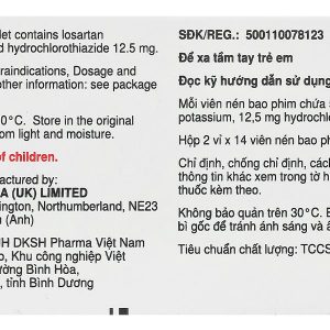 Hyzaar 50/12.5mg trị tăng huyết áp (2 vỉ x 14 viên)