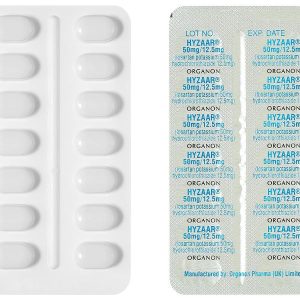 Hyzaar 50/12.5mg trị tăng huyết áp (2 vỉ x 14 viên)