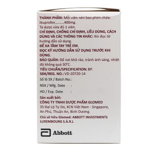 Ibumed 400 giảm đau, hạ sốt, kháng viêm (10 vỉ x 10 viên)