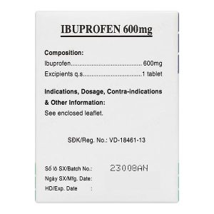 Ibuprofen Mekophar 600mg giảm đau, kháng viêm (10 vỉ x 10 viên)