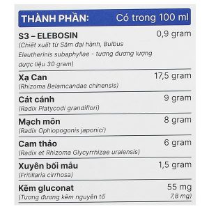Siro Heviho hỗ trợ giảm ho, long đờm chai 100ml