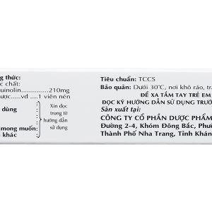 Kasiod 210mg trị lỵ amid đường ruột, tiêu chảy (4 vỉ x 25 viên)