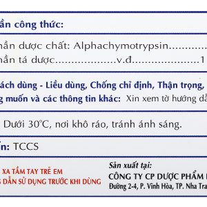 Katrypsin Fort 8400IU trị phù nề sau chấn thương, phẩu thuật, bỏng (10 vỉ x 10 viên)