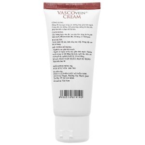 Vascovein Cream giúp ngăn ngừa, cải thiện tình trạng suy giãn tĩnh mạch tuýp 50g