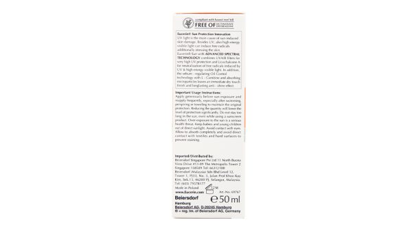 Kem chống nắng Eucerin Sun Dry Touch Oil Control Face SPF 50+/PA+++ giảm nhờn chai 50ml