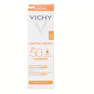 Kem chống nắng Vichy Capital Soleil Anti-Dark Spot 3-in-1 (có màu) giảm thâm nám tuýp 50ml