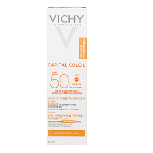 Kem chống nắng Vichy Capital Soleil Anti-Dark Spot 3-in-1 (có màu) giảm thâm nám tuýp 50ml