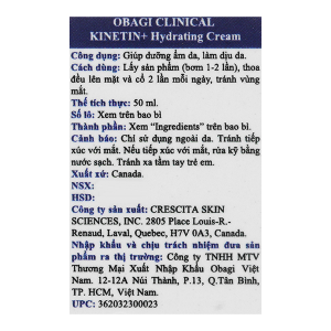 Kem dưỡng Obagi Clinical Kinetin+ giúp phục hồi da, giảm kích ứng chai 50ml