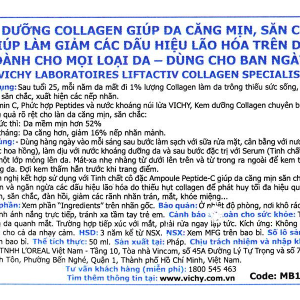 Kem dưỡng Vichy Liftactiv Collagen Specialist ngừa lão hóa hũ 50ml