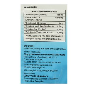 Kẹo ngậm thảo dược Eugica Candy Cool Extra giảm đau họng gói 15 viên