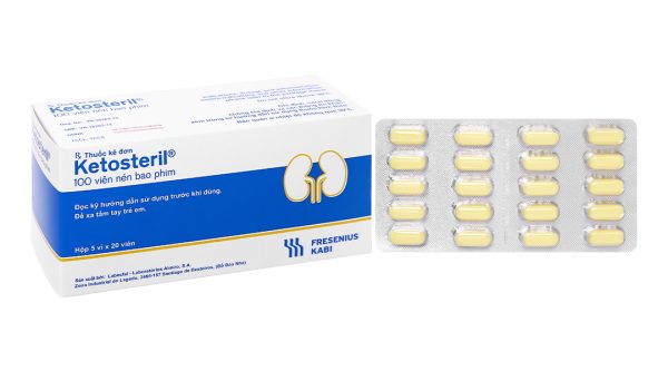 Ketosteril phòng và trị suy thận mạn (5 vỉ x 20 viên)