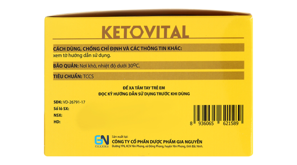 Ketovital phòng và trị rối loạn cơ chế chuyển hoá protein (10 vỉ x 10 viên)