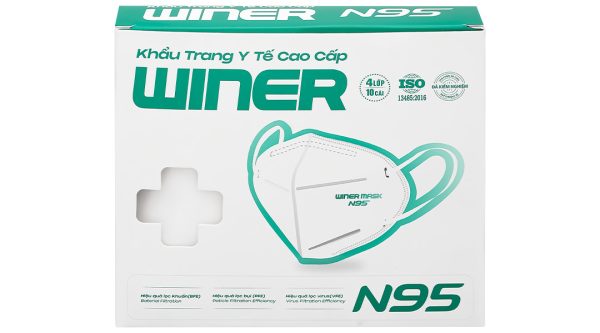Khẩu trang y tế Winer N95 4 lớp màu trắng hộp 10 cái