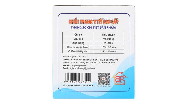 Khẩu trang y tế An Phúc 4 lớp màu trắng hộp 50 cái