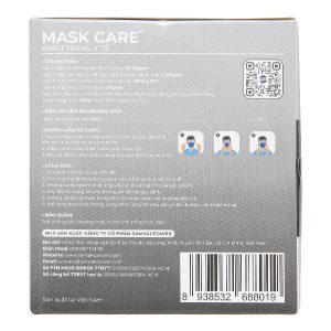 Khẩu trang y tế Mask Care 4 lớp màu xám hộp 50 cái