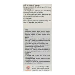 Dung dịch uống Kiddi Biolysine giúp ăn ngon miệng, tăng cường hấp thu chai 120ml