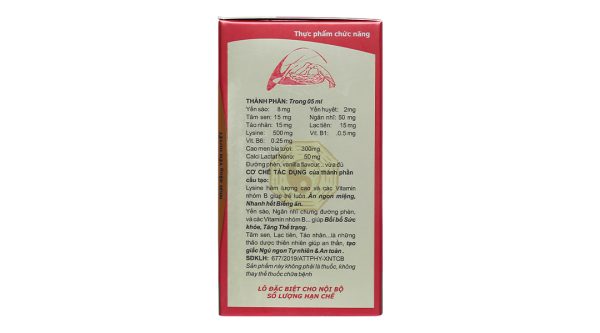 Yến Huyết Kid Nest Tâm Sen hỗ trợ ăn ngủ ngon chai 150ml