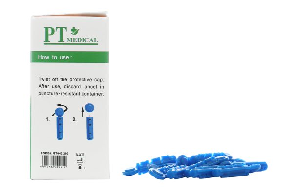 Kim lấy máu PT Medical Blood Lancets hộp 100 cái