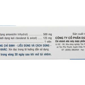 Klamentin 500/125 trị nhiễm khuẩn (3 vỉ x 4 viên)