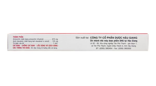 Klamentin 875/125 trị nhiễm khuẩn đường hô hấp trên và dưới (2 vỉ x 7 viên)