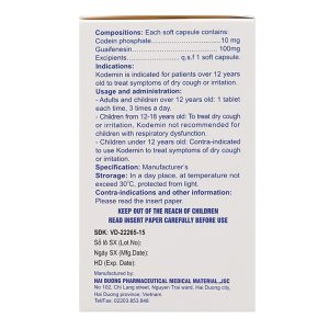 Kodemin trị ho khan, ho do kích ứng (10 vỉ x 10 viên)