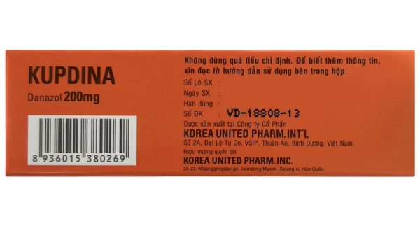 Kupdina 200mg trị lạc nội mạc tử cung (3 vỉ x 10 viên)