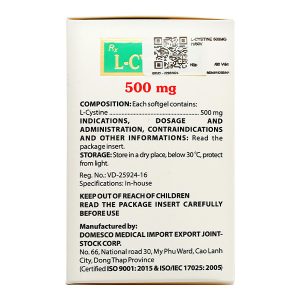 L-Cystine Domesco 500mg trị rối loạn dưỡng tóc và móng (12 vỉ x 5 viên)