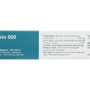 L-Stafloxin 500 trị nhiễm khuẩn nhẹ hoặc trung bình (2 vỉ x 7 viên)