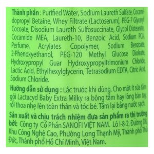 Sữa tắm gội Lactacyd Baby Extra Milky bảo vệ da và tóc cho bé chai 500ml