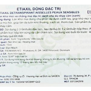 Lăn khử mùi Etiaxil giúp khử mùi hôi dưới cánh tay cho da nhạy cảm chai 15ml