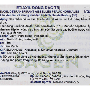 Lăn khử mùi Etiaxil giúp khử mùi hôi dưới cánh tay cho da thường chai 15ml