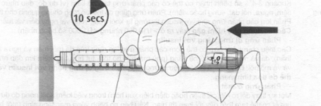 C. Ấn nút tiêm hết chiều sâu của nó. Chữ số trên cửa sổ chỉ liều sẽ trở về số 
