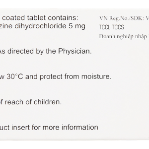 Lazine 5mg trị viêm mũi dị ứng, mề đay (10 vỉ x 10 viên)
