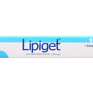 Lipiget 10mg trị rối loạn mỡ máu (1 vỉ x 10 viên)
