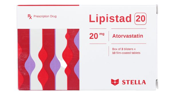 Lipistad 20 trị rối loạn mỡ máu (3 vỉ x 10 viên)