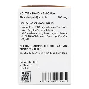 Livolin-H 300mg hỗ trợ trị bệnh lý về gan (10 vỉ x 10 viên)
