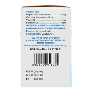 Magnesi-B6 điều trị thếu magnesi và vitamin B6 (10 vỉ x 10 viên)