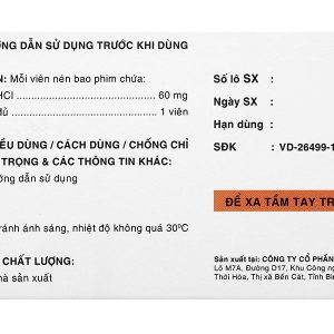 Malag-60 điều trị triệu chứng viêm mũi dị ứng theo mùa, mày đay (10 vỉ x 10 viên)