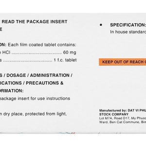 Malag-60 điều trị triệu chứng viêm mũi dị ứng theo mùa, mày đay (10 vỉ x 10 viên)
