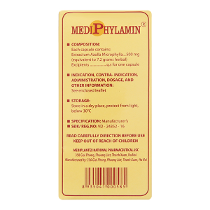 Mediphylamin 500mg giúp bồi bổ cơ thể, tăng cường sinh lực (10 vỉ x 10 viên)