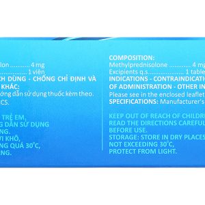 Medlon 4 chống viêm và giảm miễn dịch (10 vỉ x 10 viên)